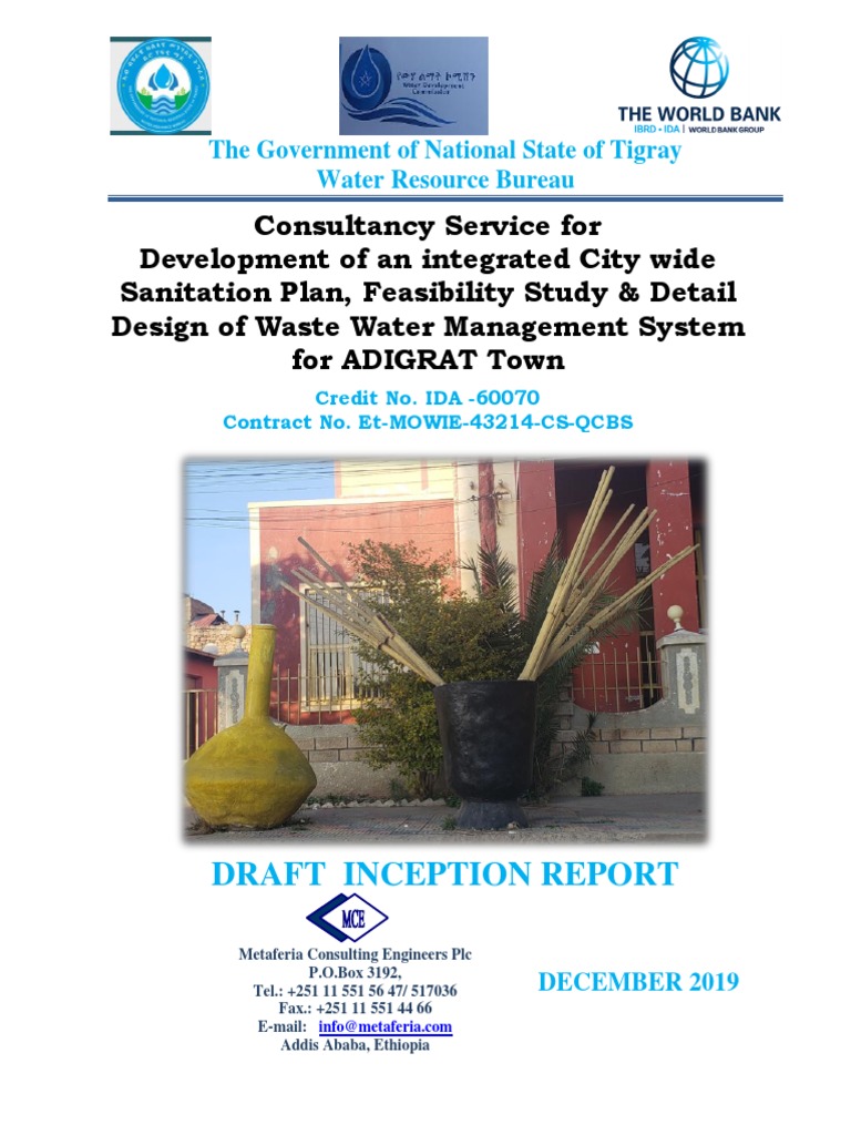 Adigrat Town Sanitation Plan Report | PDF | Sanitation | Toilet
