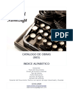 Indice Alfabetico Catalogo Obras - Editorial Xamezaga - 17!01!2020