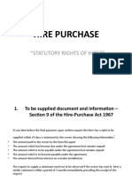 Hire Purchase: "Statutory Rights of Hirer"