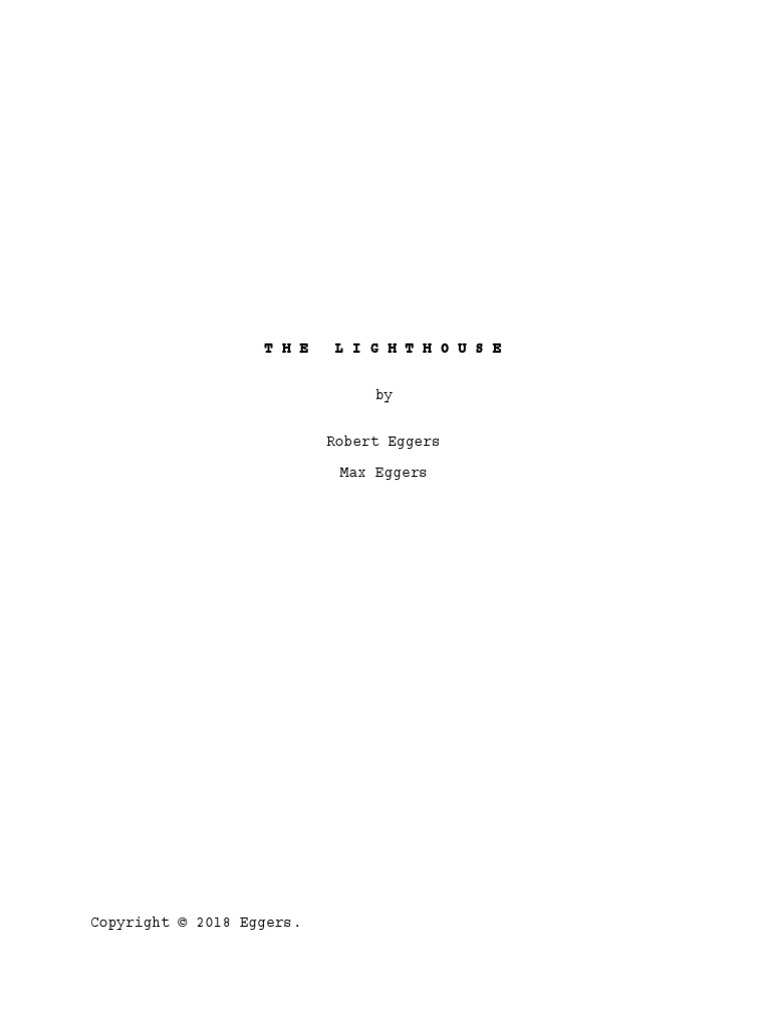 THE LIGHTHOUSE Script PDF | PDF | Nature