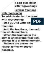 How Do We Add Dissimilar Fractions With Regrouping