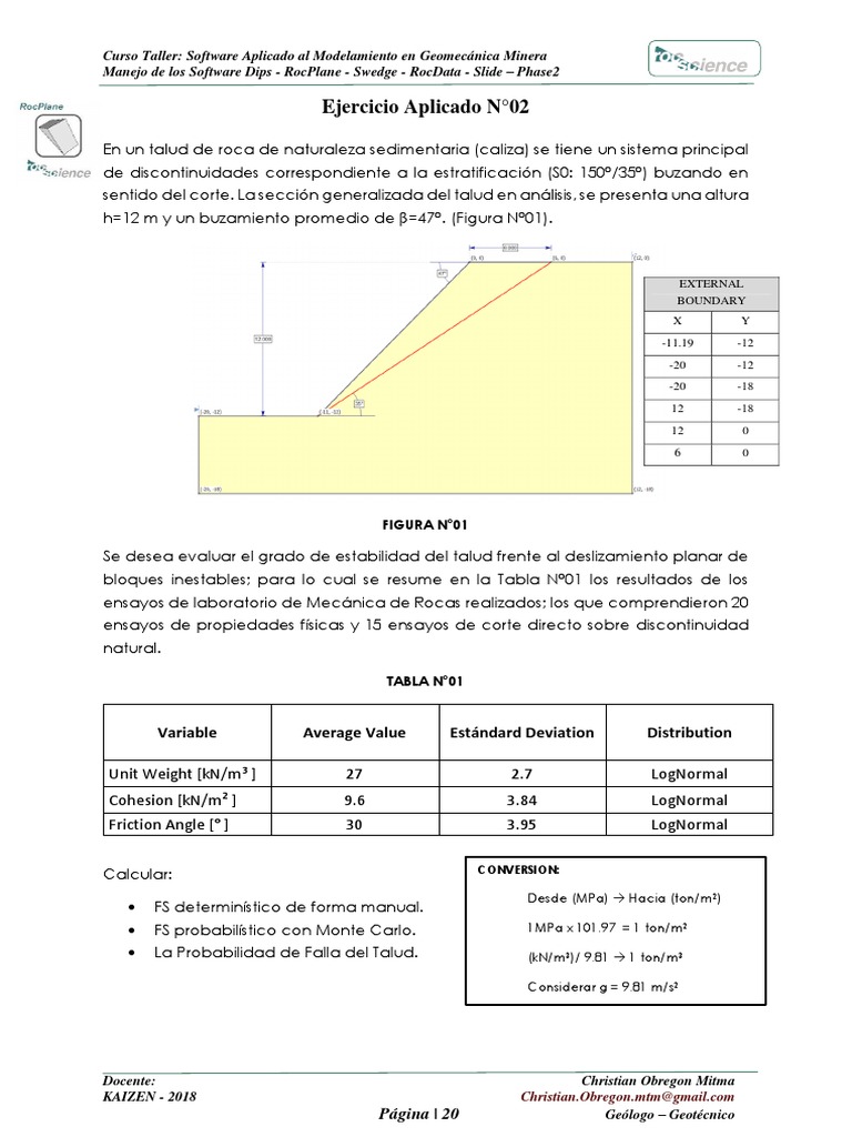 Evaluación de Estabilidad de Taludes con RocPlane | PDF | Ciencias de ...