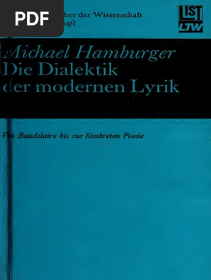 Die Dialektik Der Modernen Lyrik Von Baudelaire Bis Zur Konkreten Poesie Pdf