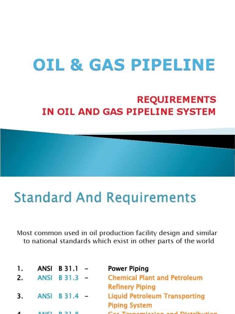 Oil and Gas Pipeline Design Standards | PDF | Pipe (Fluid Conveyance ...