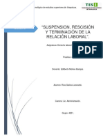 Suspension, Rescision y Terminacion de La Relación Laboral