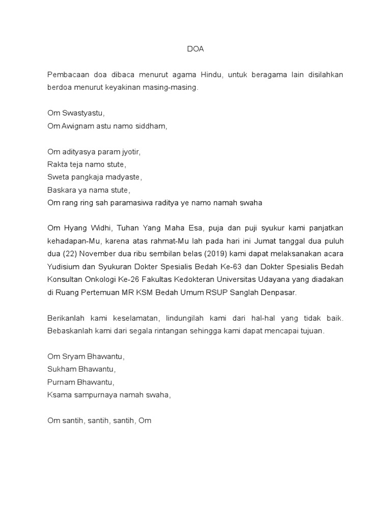 Doa Pelepasan Spesialis