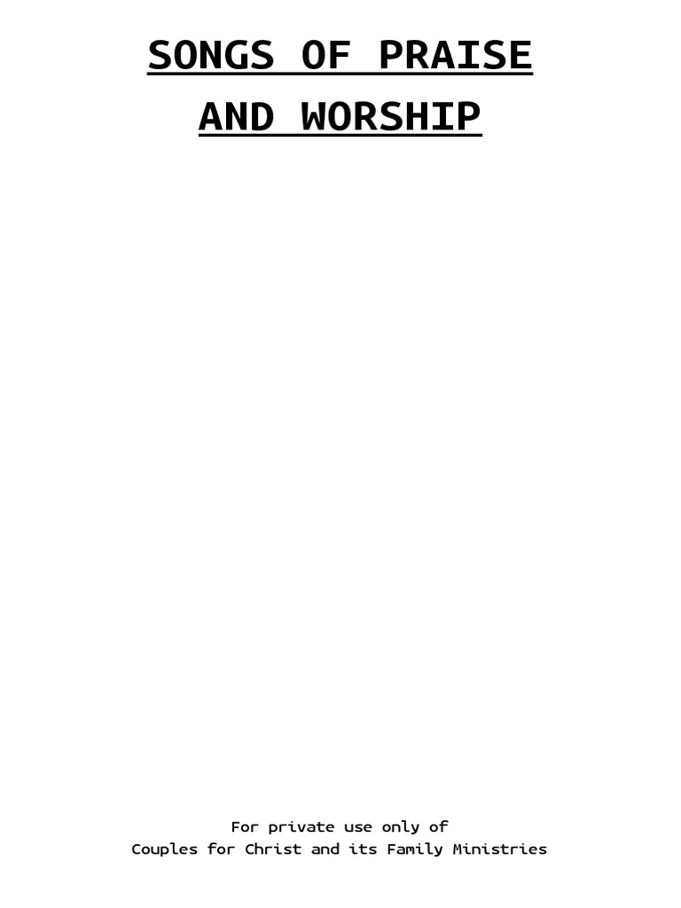 Glory Songs Of Praise And Worship Pdf Religious Behaviour And