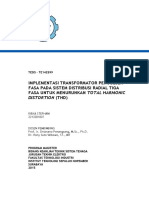 Implementasi Transformator Penggeser Fasa Pada Sistem Distribusi Radial Tiga Fasa Untuk Menurunkan Total Harmonic Distortion (THD)