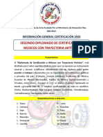 2020 Información Diplomado de Certificación 2020 PDF