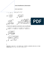 Ejercicios Simplificación y Factorización