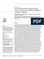 Recent Climate-Driven Ecological Change Across A Continent As Perceived Through Local Ecological Knowledge