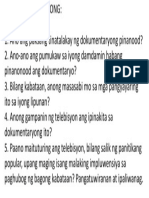 Mga Gabay Na Tanong Sa Pagsusuri NG Dokumentaryong Pantelebisyon