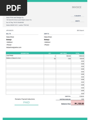 Invoice Sample