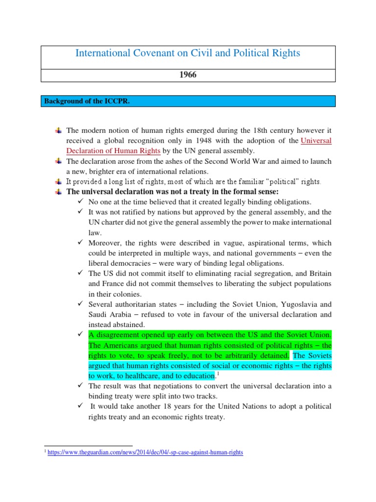 International Covenant On Civil and Political Rights | PDF | Human ...