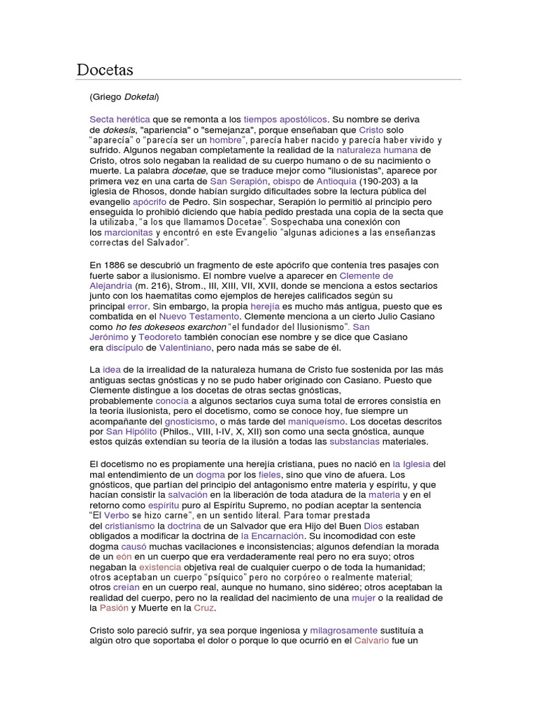 Docetismo PDF Ireneo Jesús