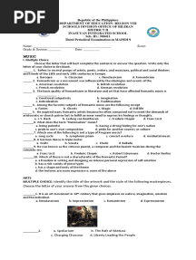 3RD Quarter Exam in Mapeh 9