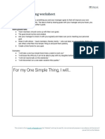 (Re - Work) One Simple Thing Worksheet PDF