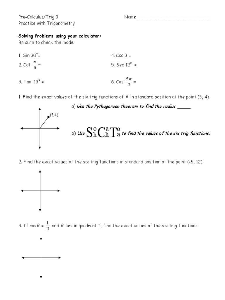 Right Triangle Practice Worksheet | Download Free PDF | Trigonometric ...