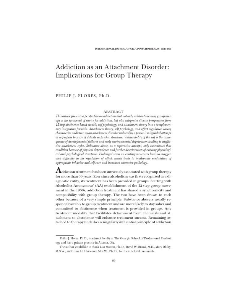 Addiction and Attachment Theory Insights | PDF | Attachment Theory ...