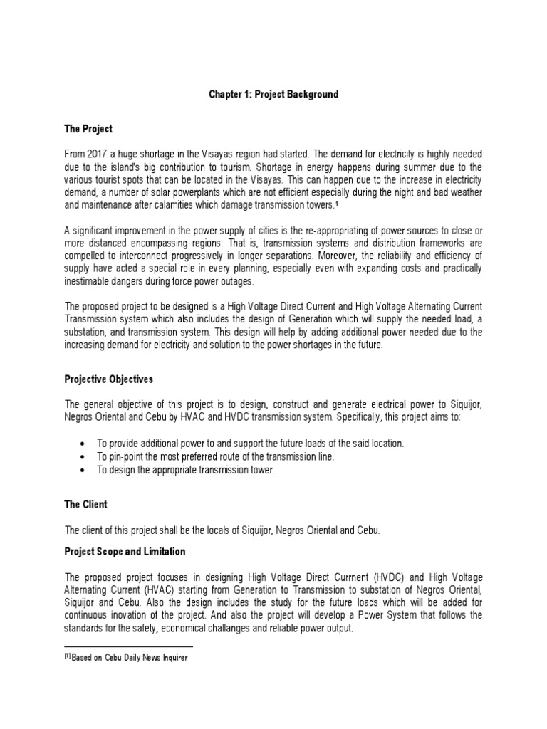 Visayas Power Transmission Project | PDF | High Voltage Direct Current ...