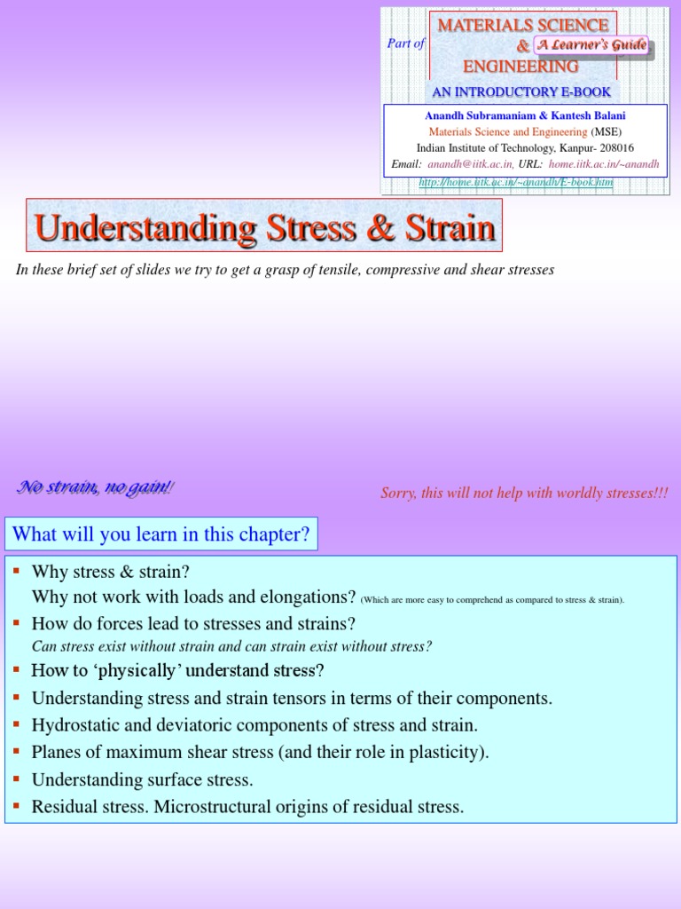 Stress and Strain Fundamentals | PDF | Stress (Mechanics) | Deformation ...