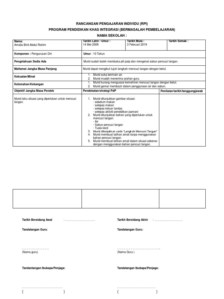 Rpi Down Sindrom Mencuci Tangan Pdf