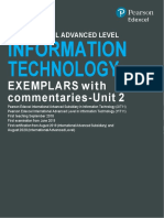 Edexcel International-A Level Information-Technology-Exemplar Unit 2