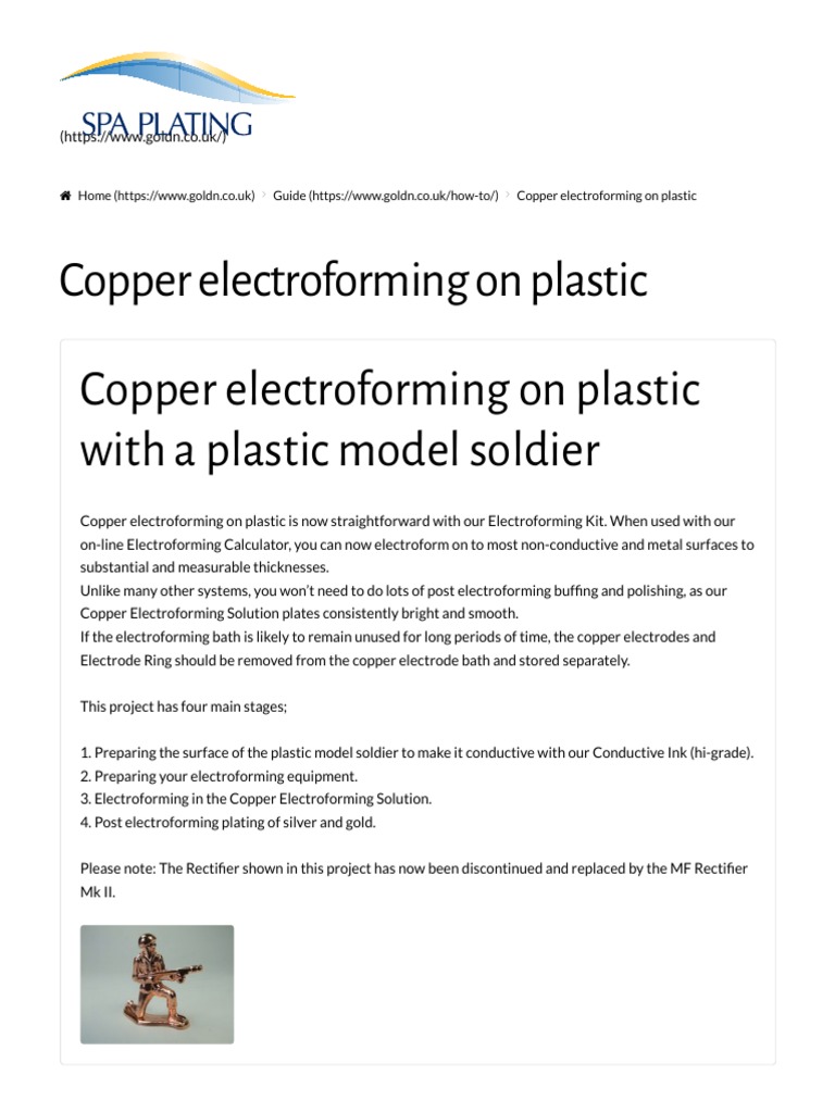 Copper Electroforming Guide for Plastics | PDF | Electrical Conductor ...