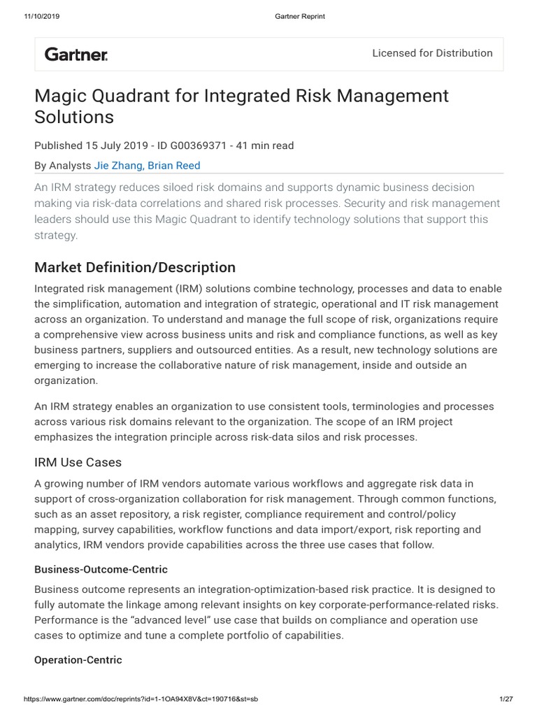 Irm PDF | PDF | Risk Management | Software As A Service