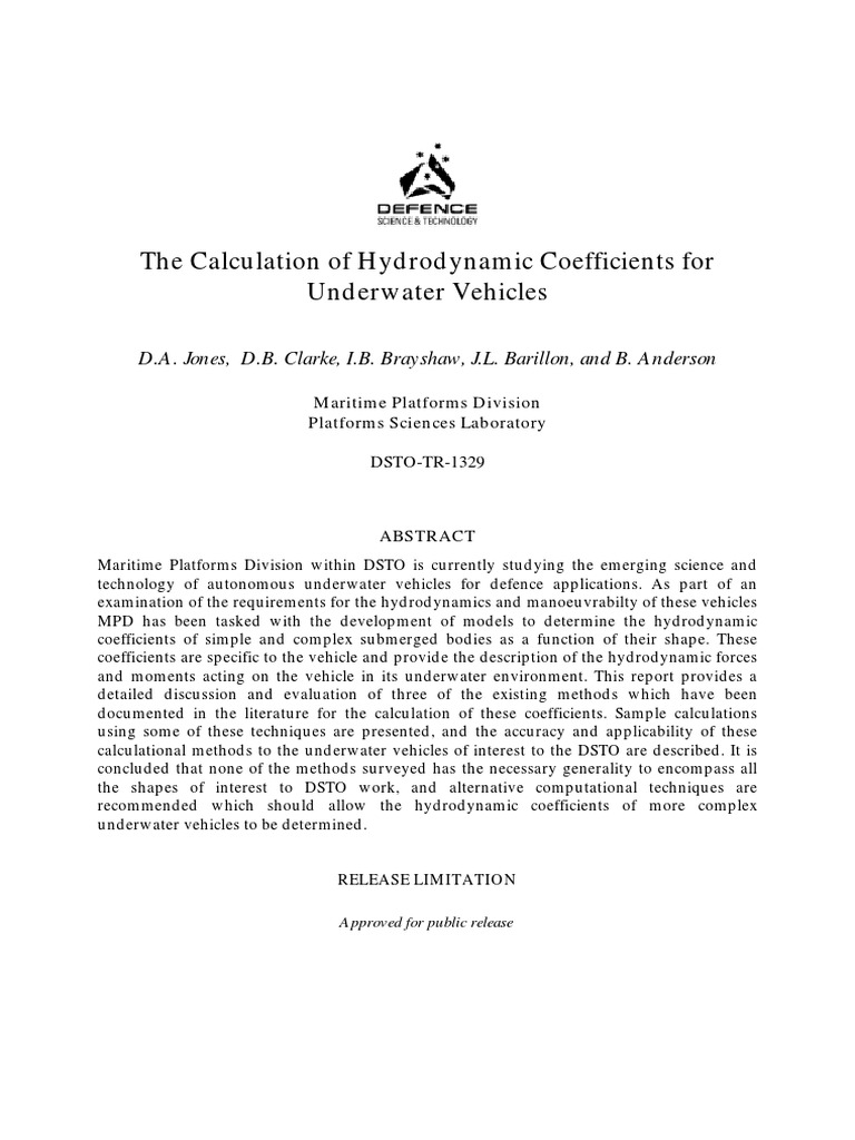 The Calculation of Hydrodynamic Coefficients For PDF | PDF | Fluid ...