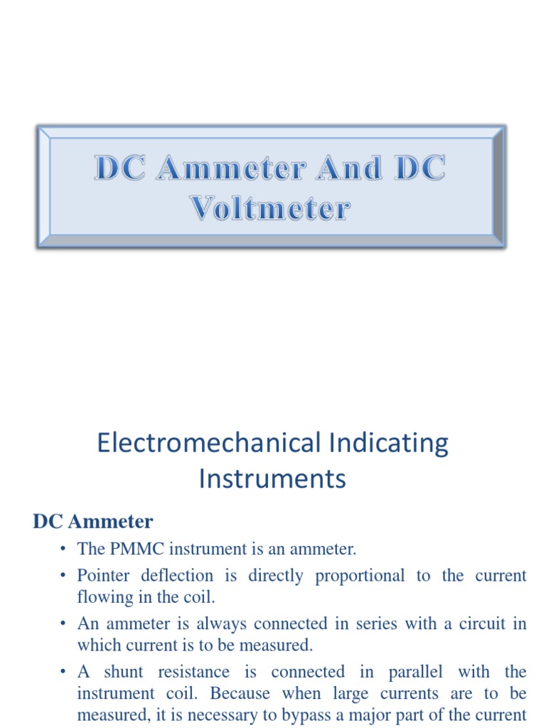DC Ammeter and Voltmeter | PDF | Voltage | Series And Parallel Circuits