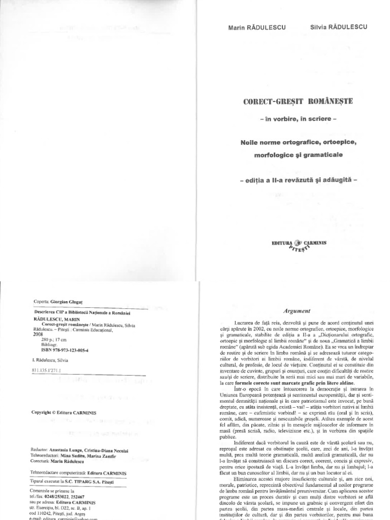 Corect Gresit Romaneste | PDF