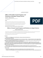 Effects of The Earth Current Frequency and Distortion On Residual Current Devices