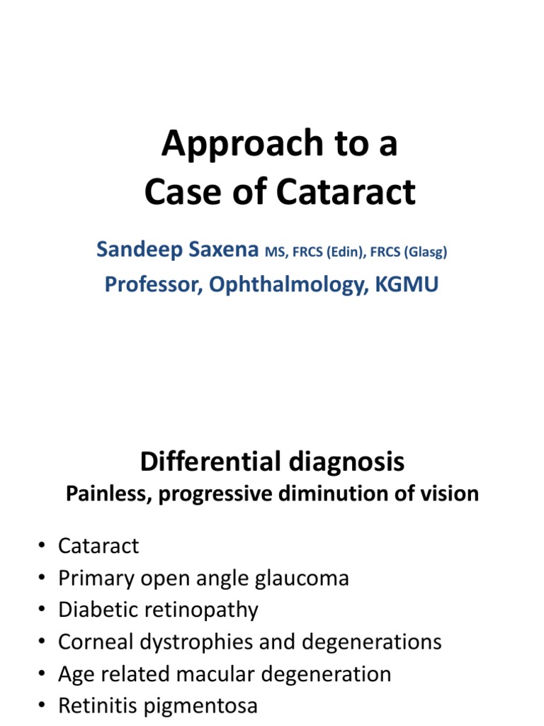 Approach To A Case of Cataract | PDF | Cataract | Facial Features