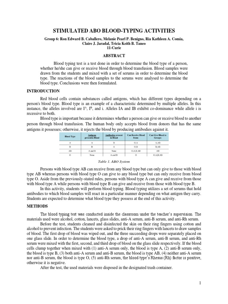 Virtual Blood Typing Lab Activity | PDF | Blood Type | Antigen