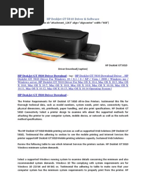 hp deskjet gt 5810 installer free download
