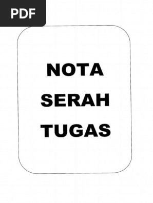 Nota Serah Tugas Pdf Pdf