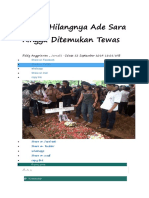 Cerita Hilangnya Ade Sara Hingga Ditemukan Tewas