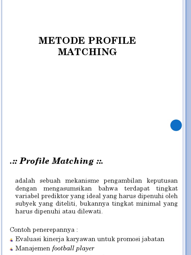 5 Profile Matching New Ppt