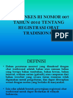 PMK 7-2012 Registrasi OT