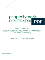 Level 3 Award in Residential Letting and Property Management Qualification Specification
