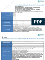 Ficha técnica - Encuesta del Segundo Estudio Nacional de la Discapacidad   