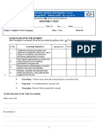 EFL January Monthly Test