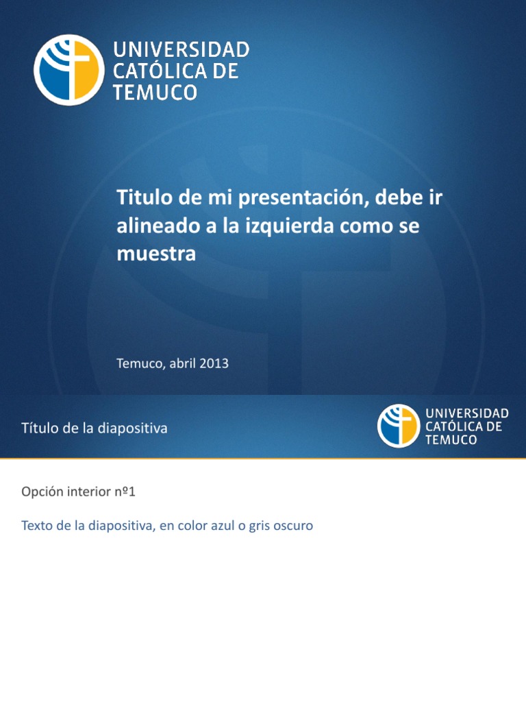 Plantillas PPT UCT para Presentaciones | PDF | Artes del Lenguaje y ...
