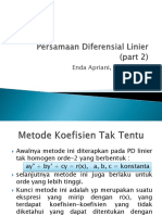 PD Linier - Koefisien Tak Tentu