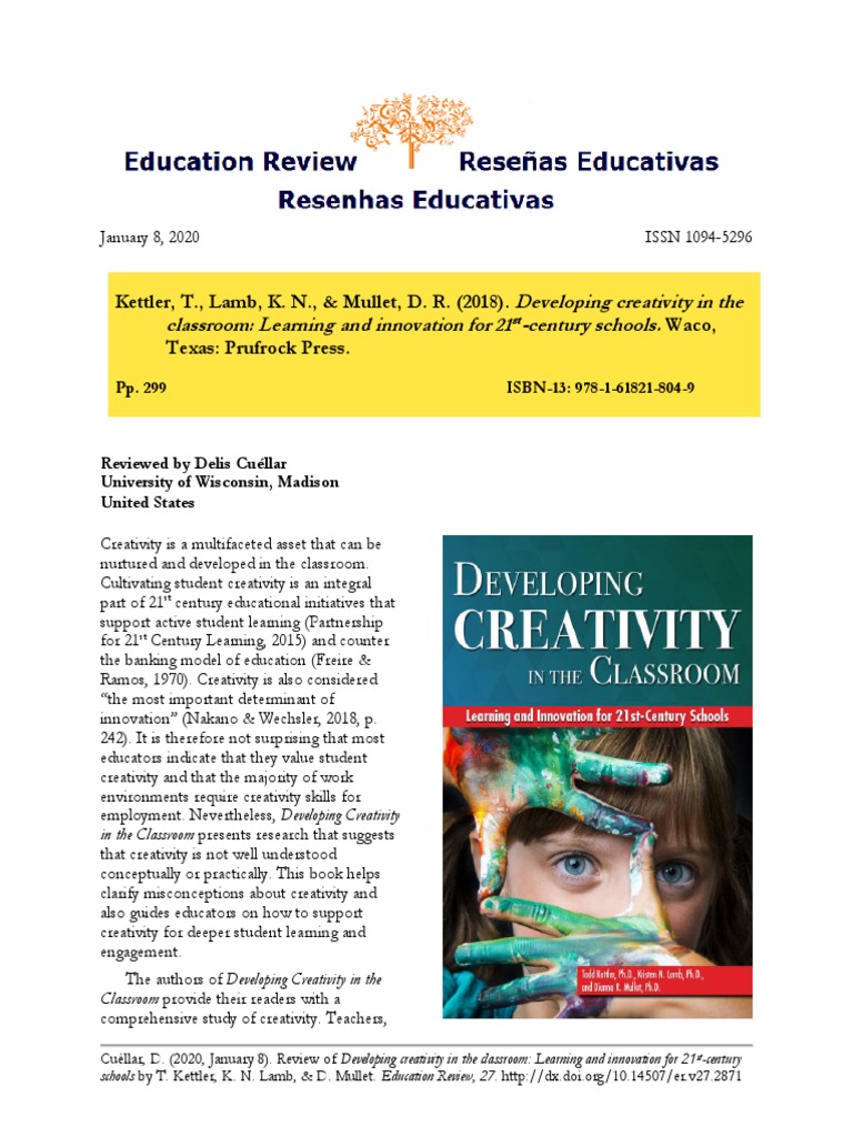 Review - Developing Creativity in The Classroom Learning and Innovation ...