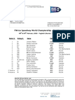 Starting List - FIM Ice Speedway World Championship Final 3 and 4 - Togliatti RUS - 08-09.02.2020