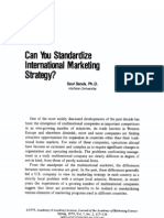 Can You Standardize International Marketing Strategy?.: Saul Sands, PH.D