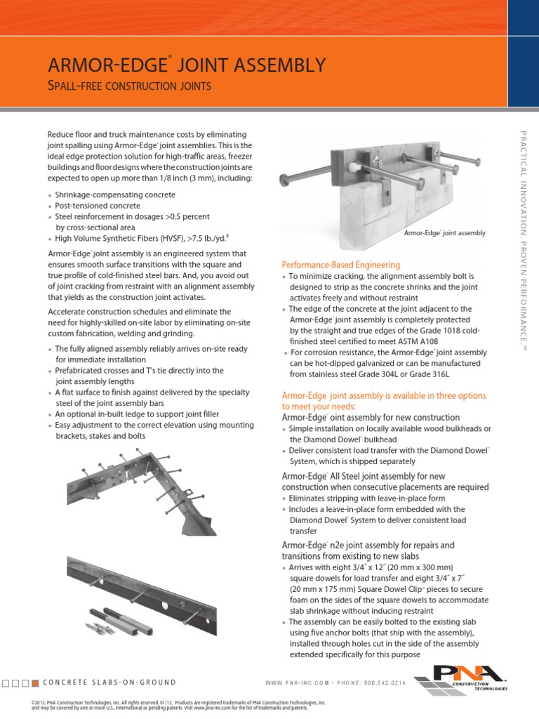 Armor Edge Joint Assembly Installation Guide | PDF | Concrete ...
