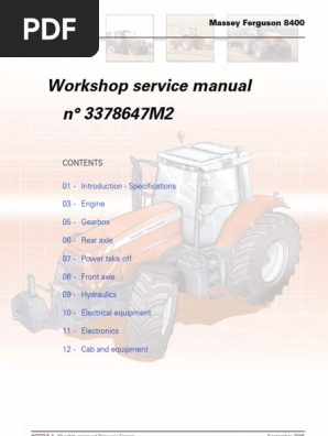 Manual Reparatie Massey Ferguson 8400 Transmission Mechanics Axle